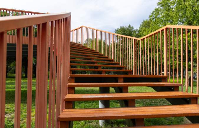 Wooden Outdoor Spiral Staircase