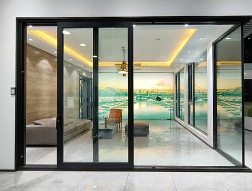 Black Matte Aluminum Sliding Door