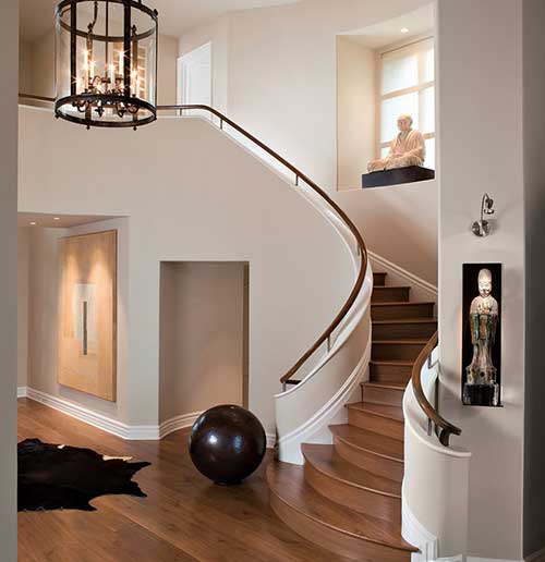 Contemporary Curved Wooden Staircase