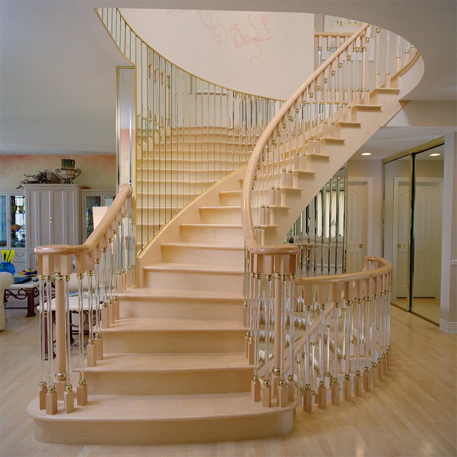 Curved Stairs Mirrored Walls