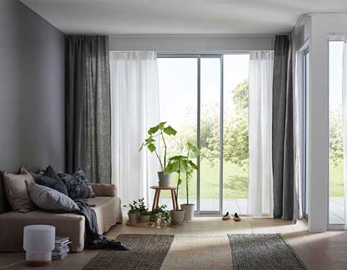 Double Curtains Sliding Doors