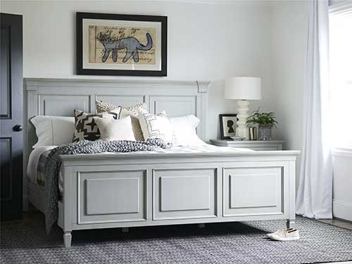 French Gray King Panel Bed