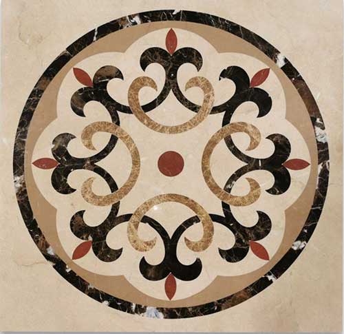 Gold Marble Waterjet Medallion