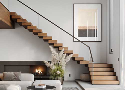 Home Floating Stairs Design