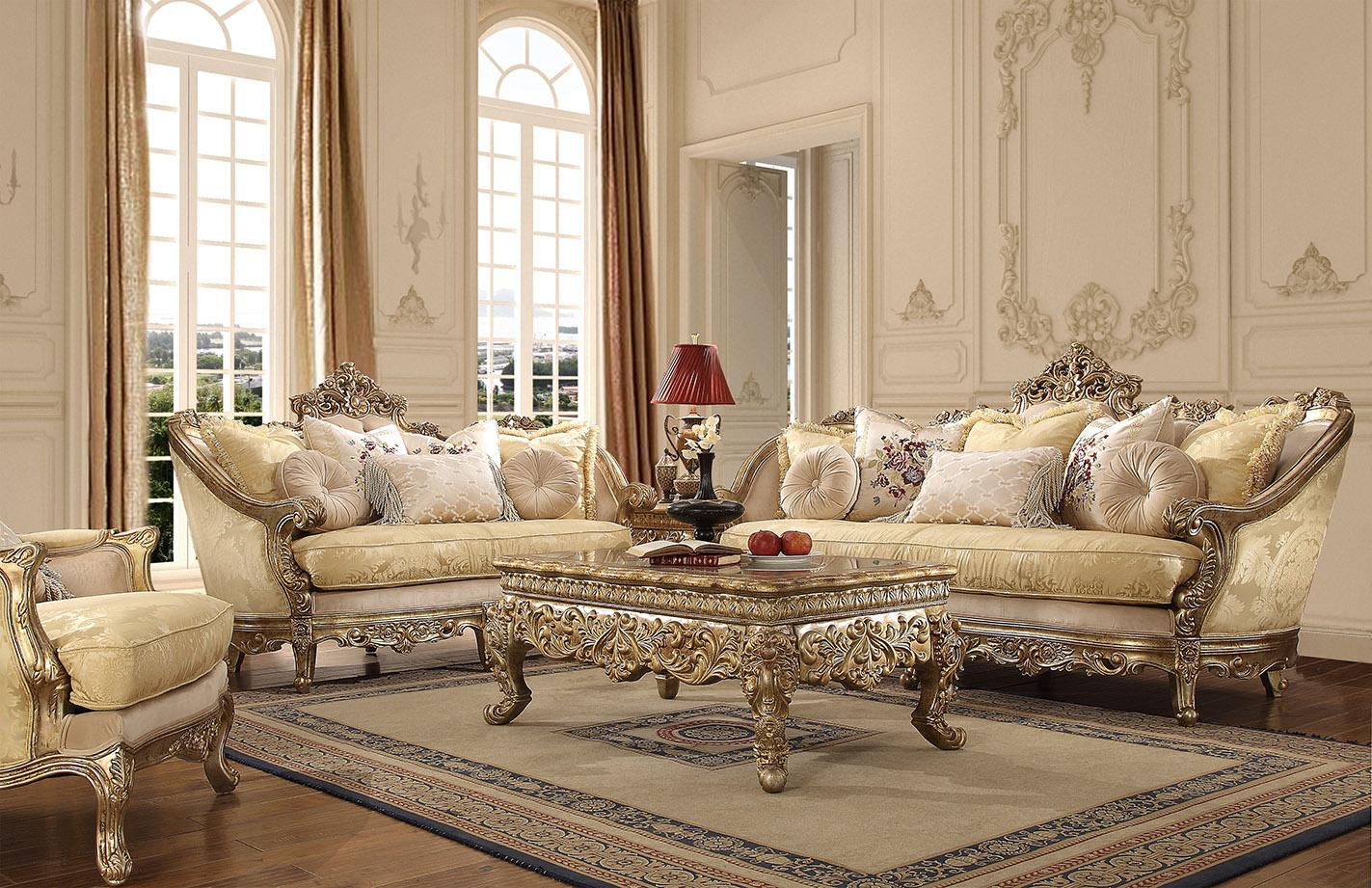 Luxury Traditiona Gold Sofa Design