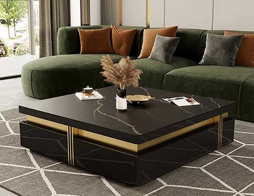 Modern Black Square End Table