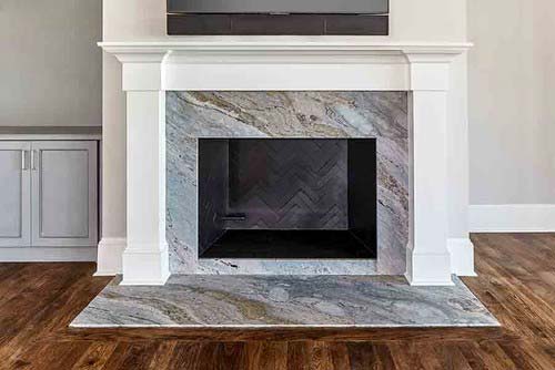 Modern Quartzite Fireplace