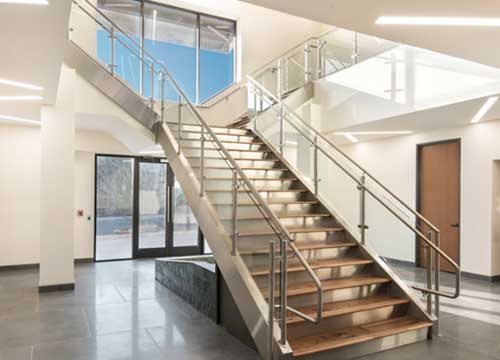 Office Wooden Floating Staircase