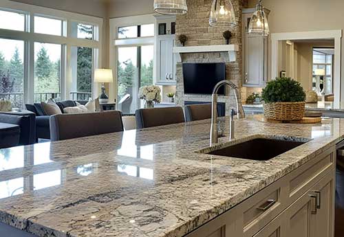 Open Kitchen Granite Countertop