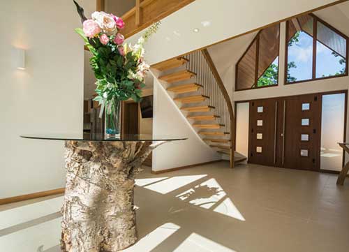 Solid Oak Treads Floating Staircase