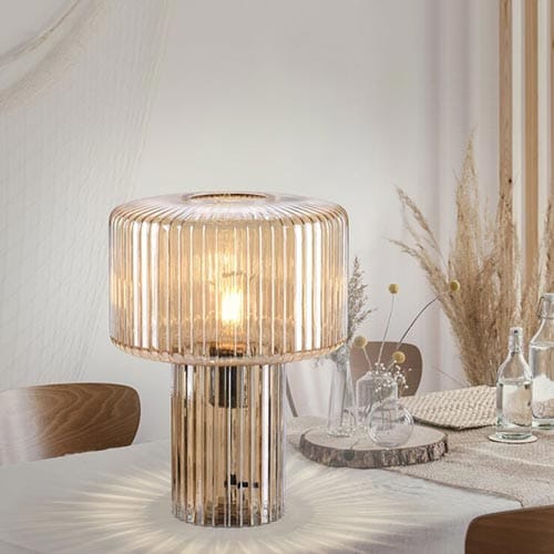 Table Lamp Amber Glass Design