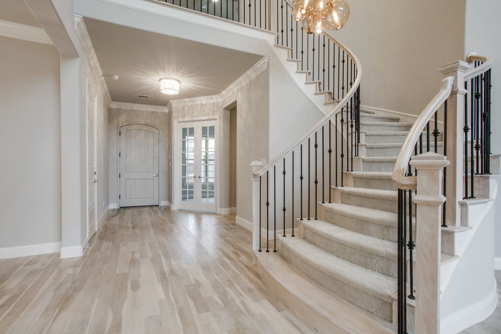 Transitional Curved Staircase Ideas