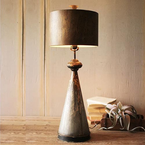 Distressed Metal Table Lamp