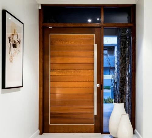 Flat Panel Doors with Black Hardware