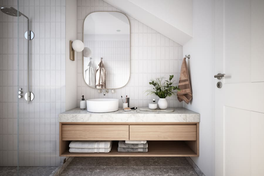 tiny bathroom color palette