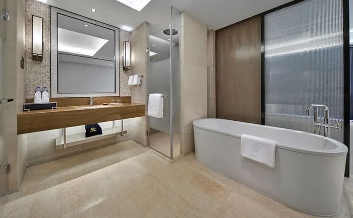 No-main-light lighting design in hotel bathroom