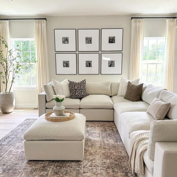 double rod curtains in living room