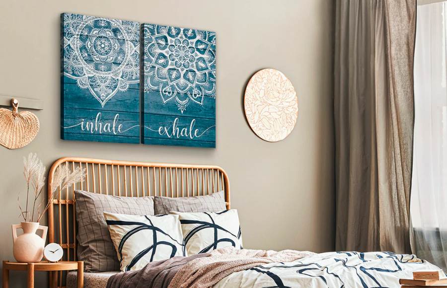 Bedroom wall with Canvas Arts