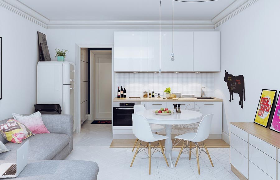 Kitchen-&-Living-Room-for-apartment