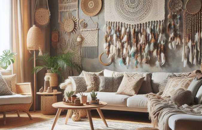 Relaxing Atmosphere Focus boho living room