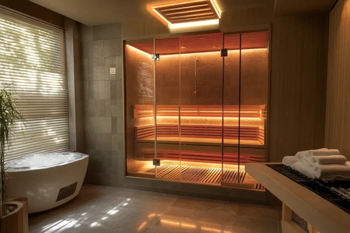 Experience Deep Heat in a Modern Infrared Sauna Room