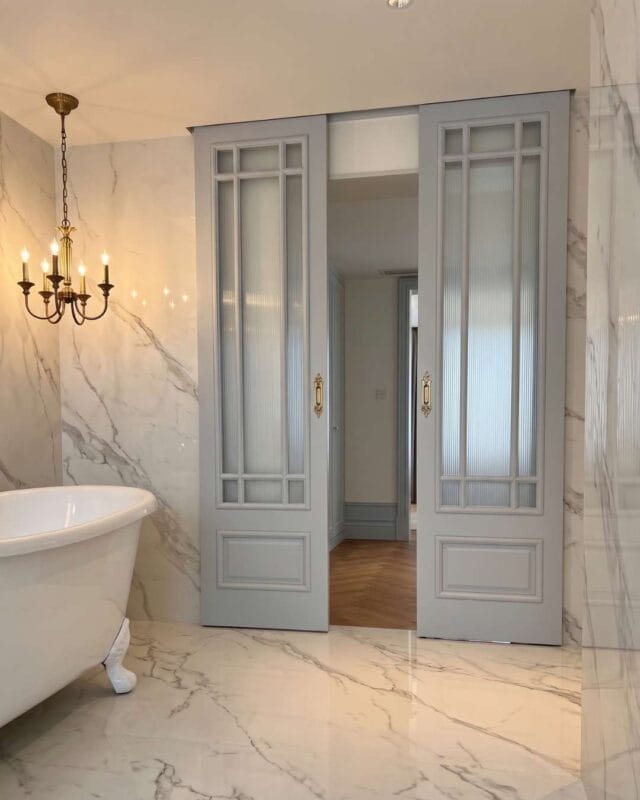 double panels for pocket door