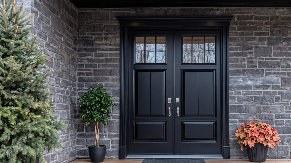 black color design steel door design