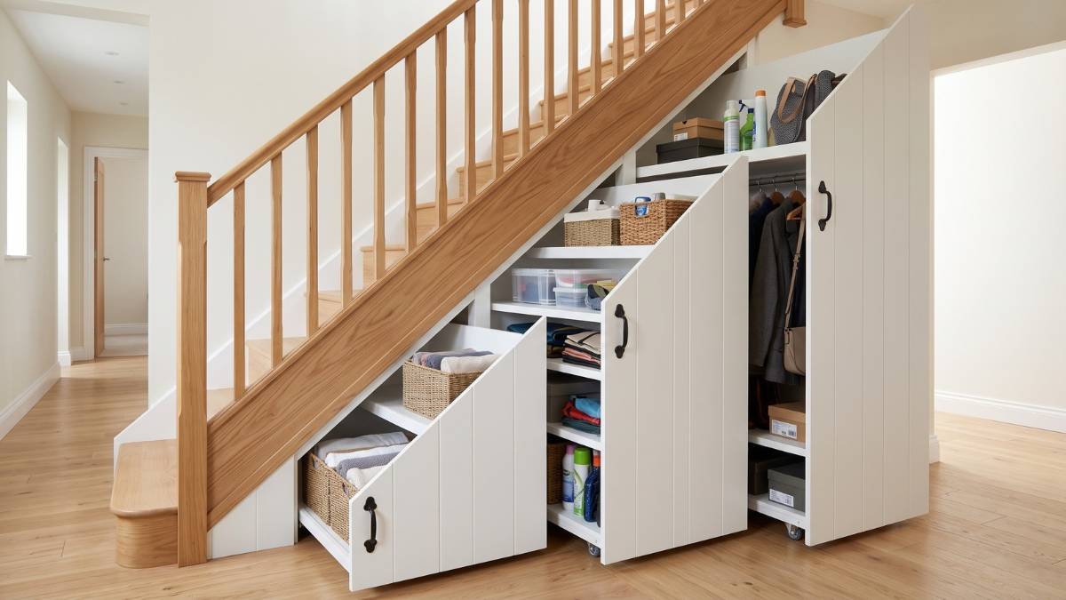 storage area under the staircase